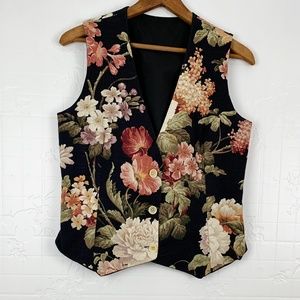 ◐ Vιnтage ◑ Handmade Black/Floral Vest